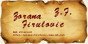 Zorana Firulović vizit kartica